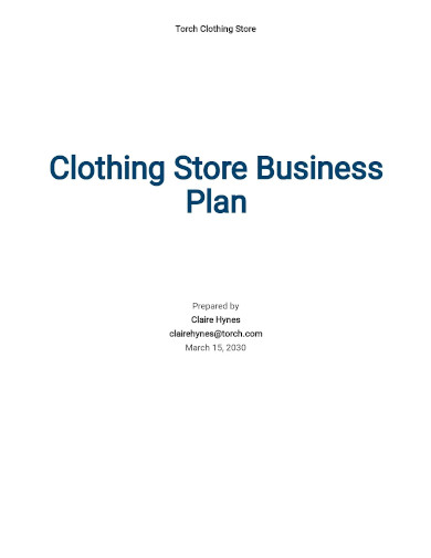 clothing store business plan