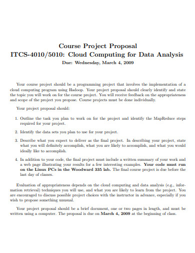 cloud computing course project proposal