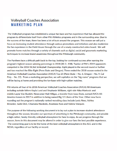 coach association marketing plan