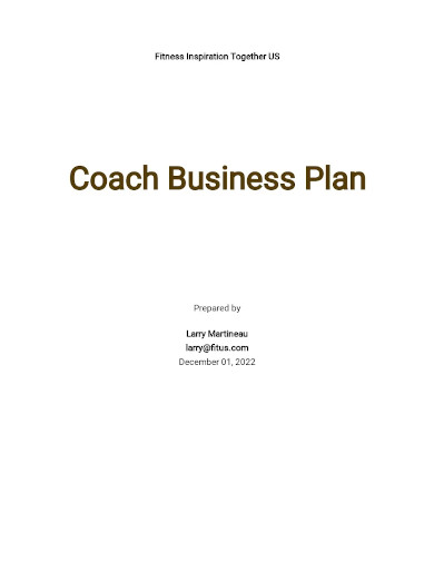 coach business plan