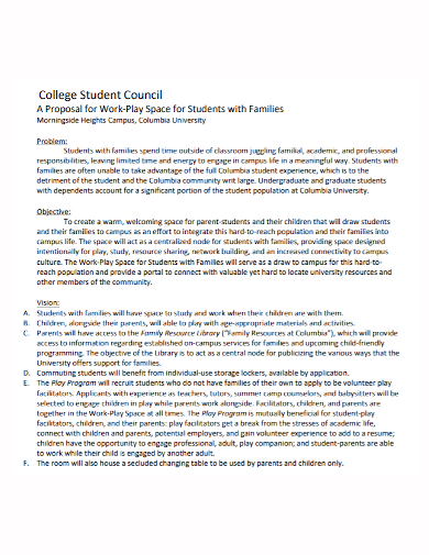 college student council proposal