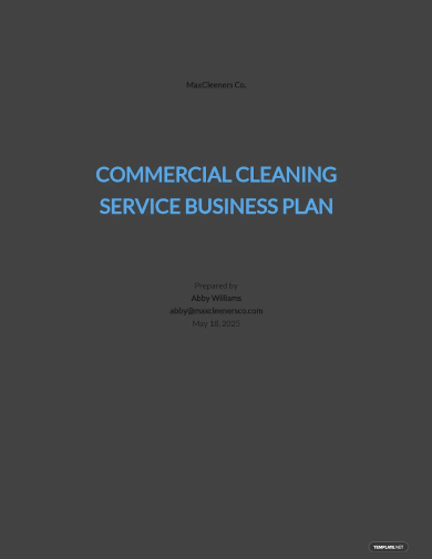 commercial cleaning service business plan template