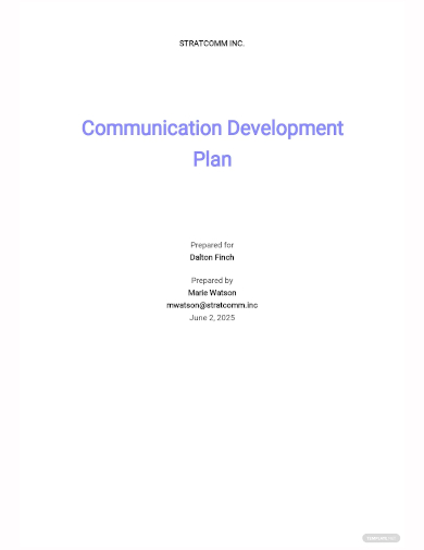 communication development plan template