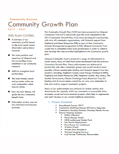community account growth plan