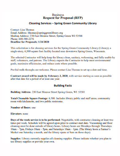 community cleaning service business proposal