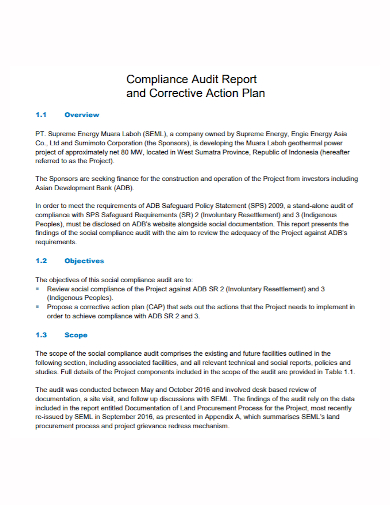 compliance audit corrective action plan
