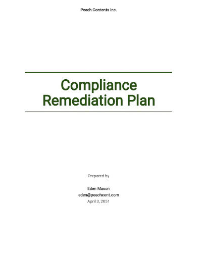 compliance remediation plan