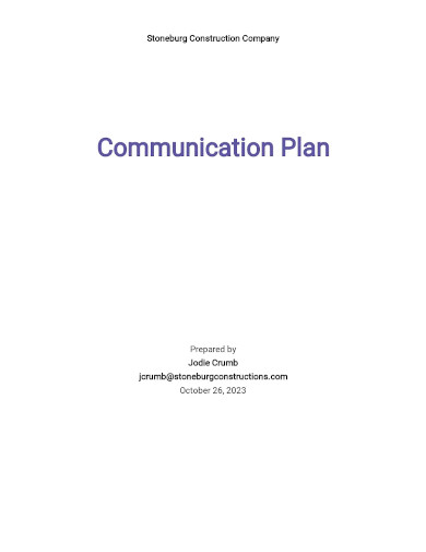 construction communication plan