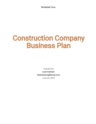 construction company business plan
