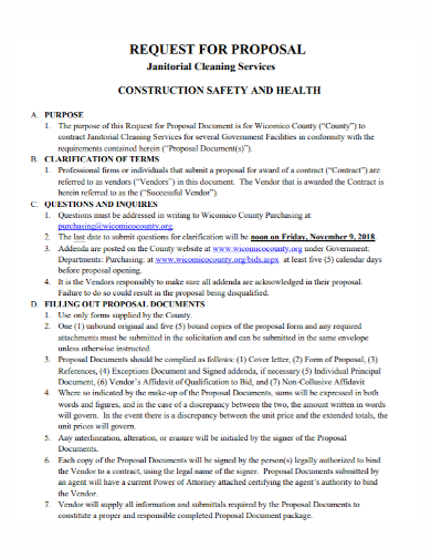construction janitorial cleaning proposal
