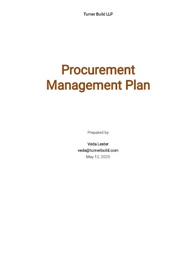 construction procurement management plan