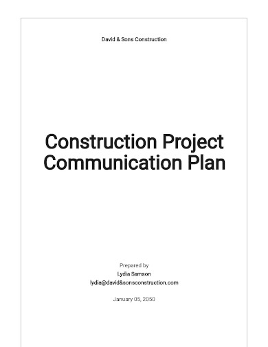construction project communication plan