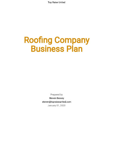 construction roofing company business plan