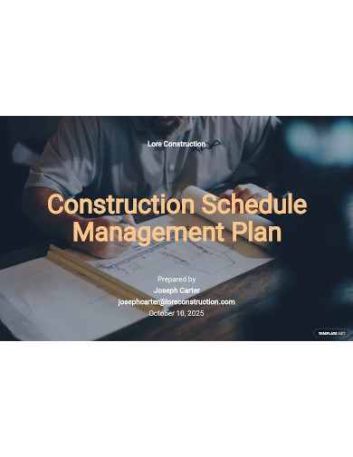 construction schedule management plan