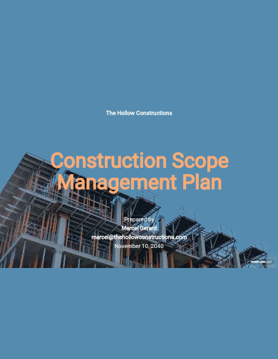 construction scope management plan template