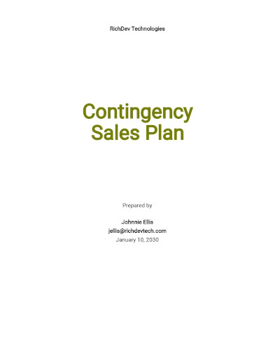 contingency sales plan