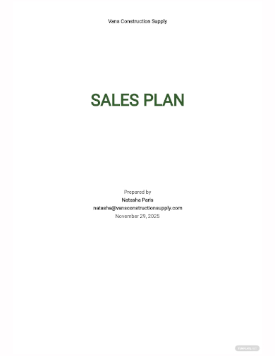 contractor sales plan template