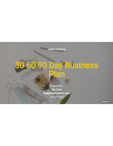creative 30 60 90 day business plan