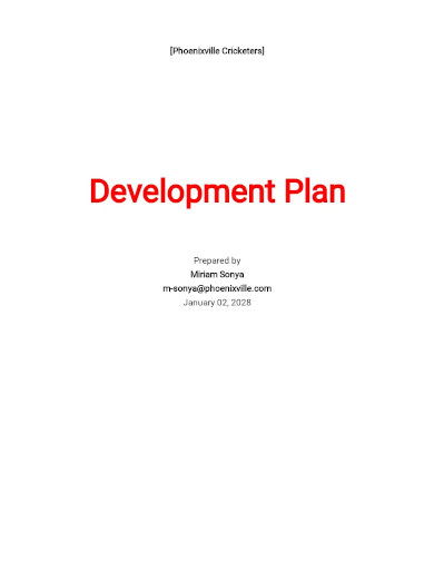 cricket club development plan