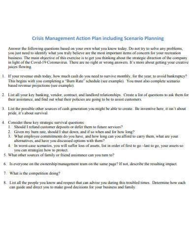 crisis management action plan