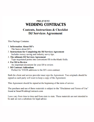 dj services event contract