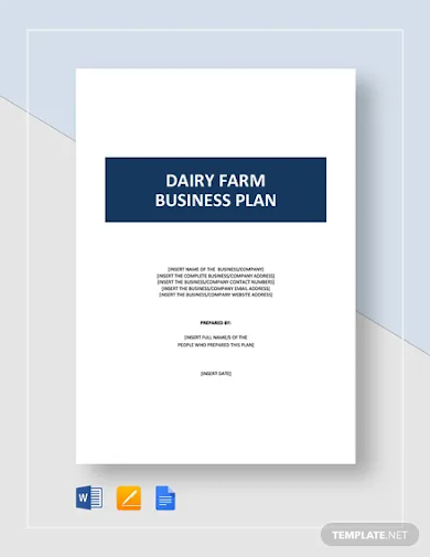 dairy farm business plan template