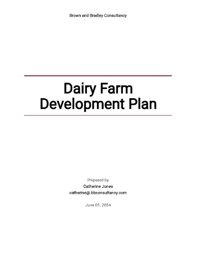 dairy farm development plan