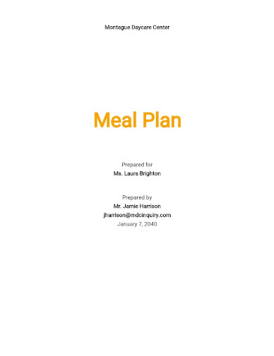 daycare child meal plan1