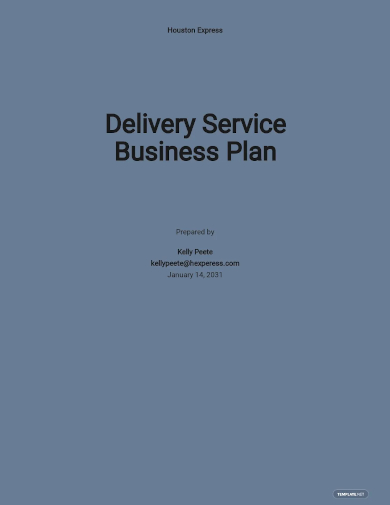 delivery service business plan template