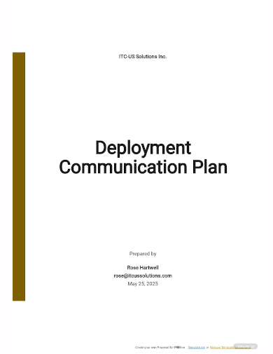 deployment communication plan template