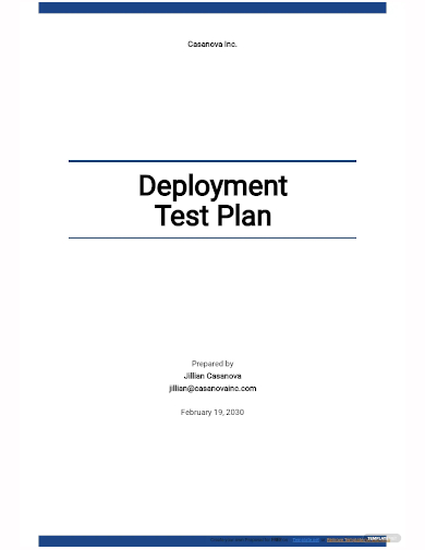 deployment test plan template