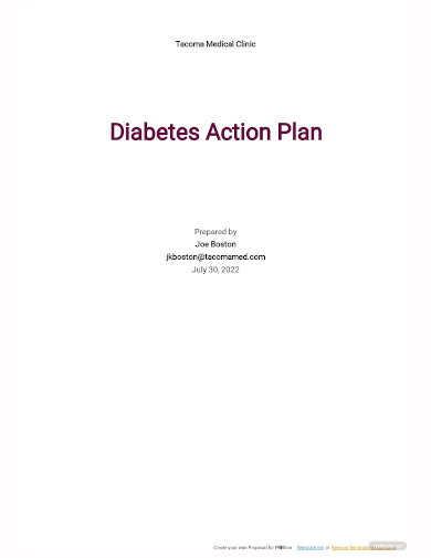 diabetes action plan template