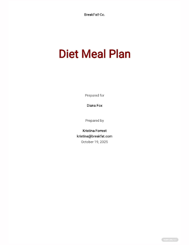 diet meal plan template
