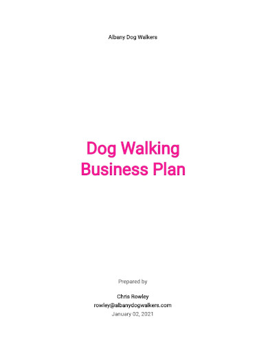 dog walking business plan