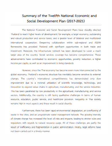 economic and social development plan