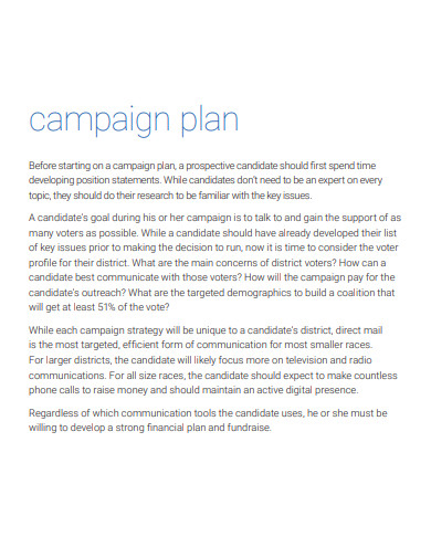 election campaign plan