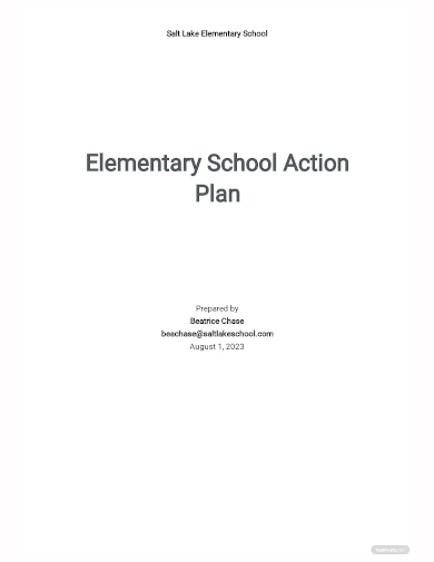 elementary school action plan template