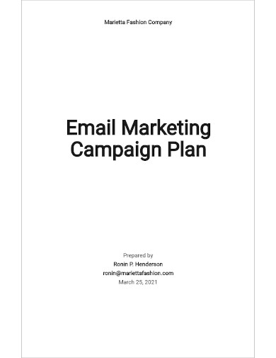 email marketing campaign plan