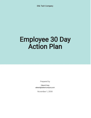 employee 30 day action plan