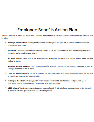 employee benefits action plan