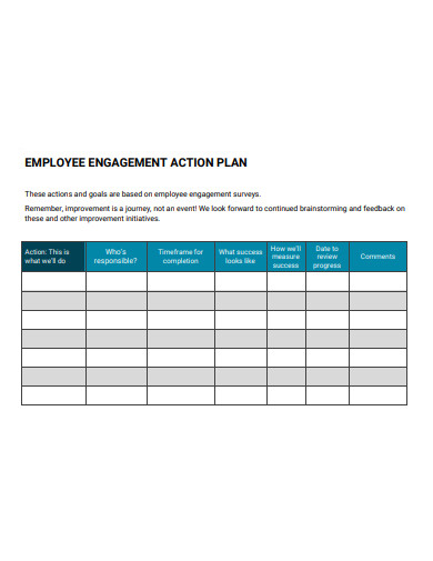 employee engagement action plan example