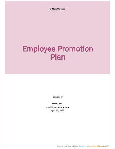 employee promotion plan template