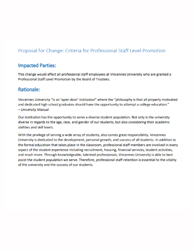employee staff promotion proposal