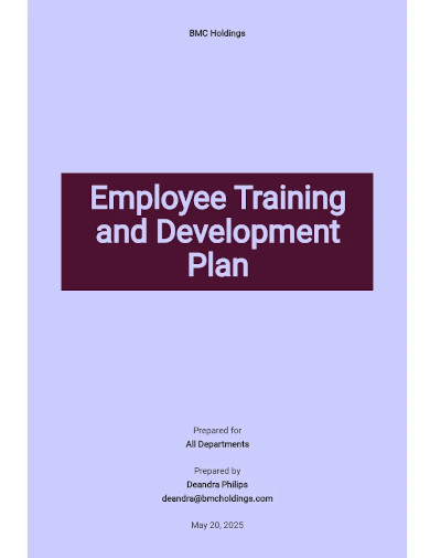 employee training and development plan
