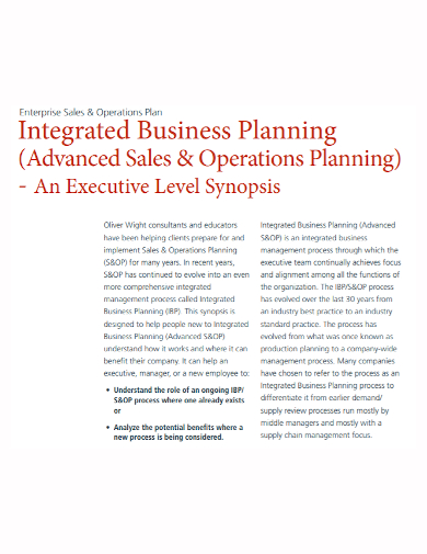 enterprise sales operations plan