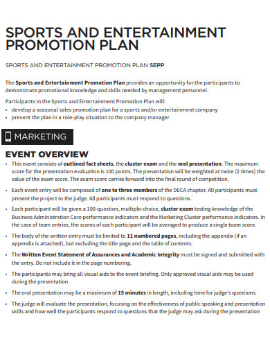 entertainment event promotion plan
