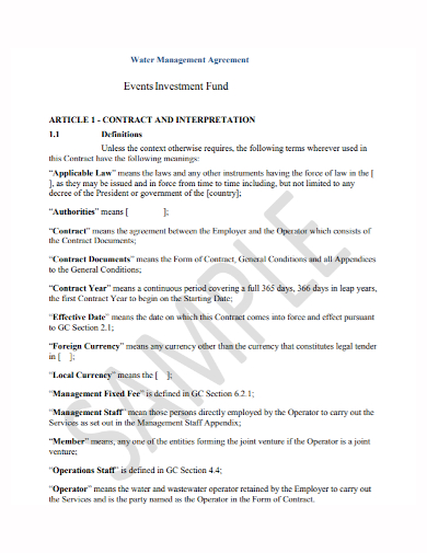 event investment fund contract