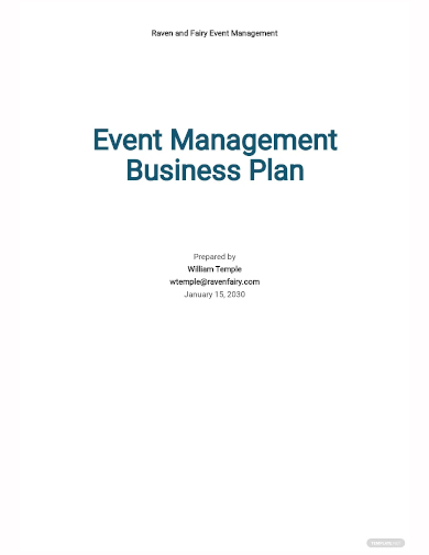 event management business plan template