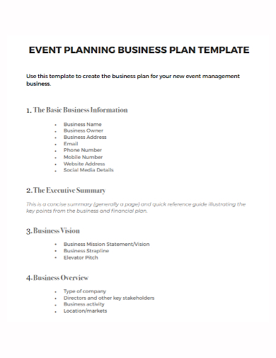 event management business plan