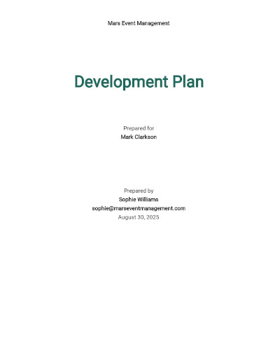 event management development plan